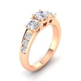 thumbnail image 3 of 1.50 Carat TW Diamond Three Stone Engagement Ring with Side Stones in 14k Rose Gold (G-H, I2), 3 of 5
