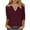 Wine, variant on CLOISE Womens Shirts Fall Fashion Striped Tees V Neck 3/4 Sleeve Tops Casual Colorblock Basic Shirts Flowy Outfits Green L