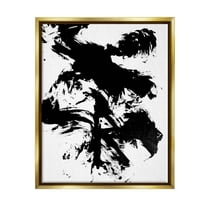 Modern Silhouette Brushed Shape Abstract Graphic Art Metallic Gold Framed Art Print Wall Art