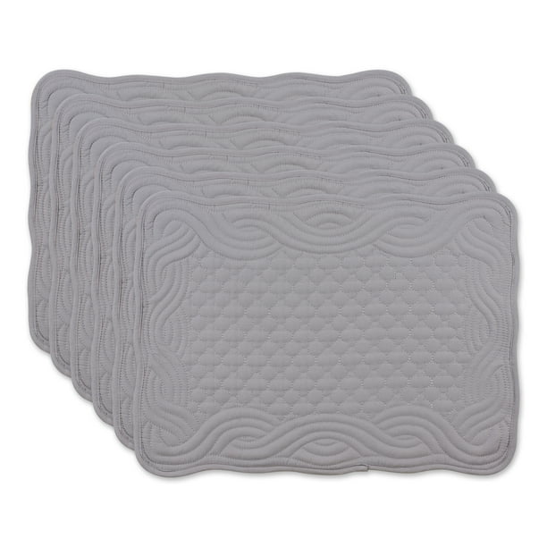 DII Gray Quilted Farmhouse Placemat (Set of 6)
