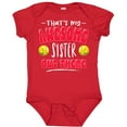 thumbnail image 3 of Inktastic That's My Awesome Sister out There with Softballs Boys or Girls Baby Bodysuit, 3 of 5