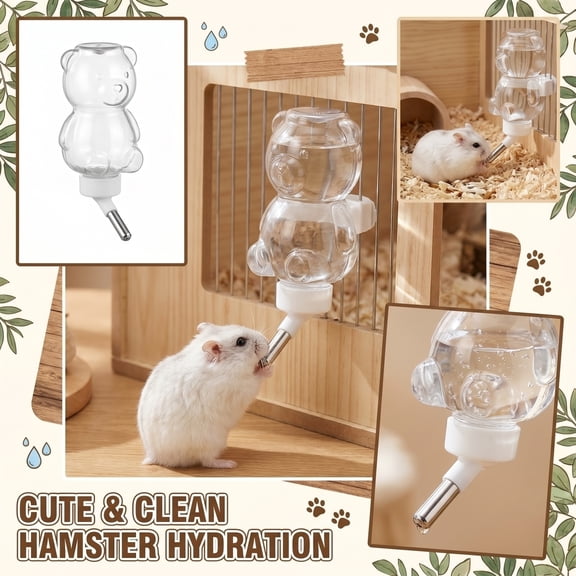 Magnetic Wall Mount Water Bottle for Small Pets, Leak Proof Automatic Drinking Dispenser for Hamster Rabbit Guinea Pig