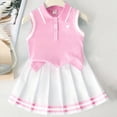 thumbnail image 5 of xfsWaSs Little Girls Clothes Toddler Outfit Sleeveless Polo Shirt Summer Tank Tops Pleated Skirt 2 Piece Set Preppy Style Kids Clothing Sets 4-5 Years, 5 of 7