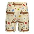 thumbnail image 6 of Kdxio Dachshund Dog And Flower Pattern Mens Casual Shorts - Drawstring Summer Beach Sports Shorts for Men, 6 of 9