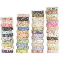 YUBX Flowers Washi Tape Pack 50 Rolls Floral Arts Decorative Tapes