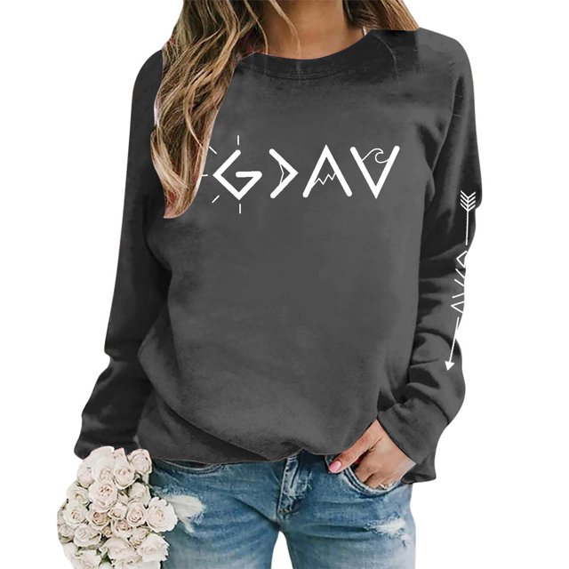 Huaizzzy Chandails en Molleton Oversize pour Femmes Manches Longues Col Rond Imprimé Lettres Légers Amples Blouse Haut à Capuche Chandails Chauds d'Automne pour Femmes Veste de Survêtement Grande Légère pour Femmes