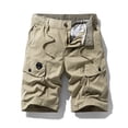 thumbnail image 2 of Eryao Mens Workwear Cargo Shorts Casual Elastic Waist Short Pants with Pockets Lightweight Baggy Outdoor Shorts,Khaki,30, 2 of 9