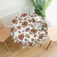 thumbnail image 2 of Fall Tablecloth Round 60 Inch Rugby Maple Leves Football Table Cloth Outdoor Polyester Fabric Farmhouse Harvest Thanksgiving Autumn Table Cover for Kitchen Party Picnic Decor, 2 of 6