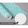 thumbnail image 6 of S4Sassy Peel & Stick Vinyl Wallpaper, Hand-Painted Leaf Trail Pattern Wallpaper Contact Paper Waterproof - Turquoise, 25"x60", Removable Walls Covering for Dining Room, Entry Wall, Office, 6 of 9