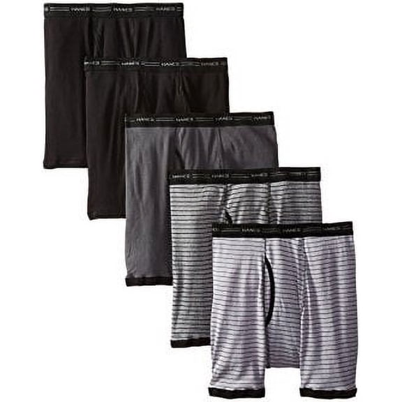 Men's FreshIQ Comfort Flex Waistband Striped Boxer Brief 5-Pack