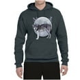 thumbnail image 2 of Wild Bobby Full Moon Cute Arctic Mountain Snow Dire Wolf Unisex Hoodie Sweatshirt, 2 of 5