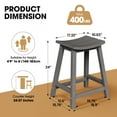 thumbnail image 5 of CIOKEA 24'' Bar Stools set of 4, All-Weather Durable Heavy Duty HDPE Stools with Footrest, Waterproof Patio Seats Modern Bar Height Stools for Indoor/Outdoor, Classic Gray, 5 of 7