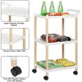 thumbnail image 7 of Utility Cart with Wheels 3-Tier Kitchen Rolling Cart Organizer Rolling Storage Organizer with Handle, 7 of 7