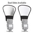 thumbnail image 3 of yeacher Universal Speedlite Flash Reflector with Elastic Band, Dual-Sided White & Silver, Compact 19x20.5cm, Lightweight 37g, 3 of 6