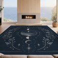thumbnail image 2 of Design&I 8'x10' Washable Area Rug Midnight Blue Celestial Design Elegant Moon Phases with Star Accents for King Size Bedroom, Under Bed, Sleek Flatweave Pet Friendly, 2 of 7