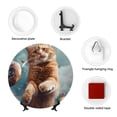 thumbnail image 4 of Kdxio Floating Cat And Donuts Bone China Decorative Plate Ceramic Decorative Plate for Home Office Wall Stand Decorative Plates for Home Bedroom-7in, 4 of 6