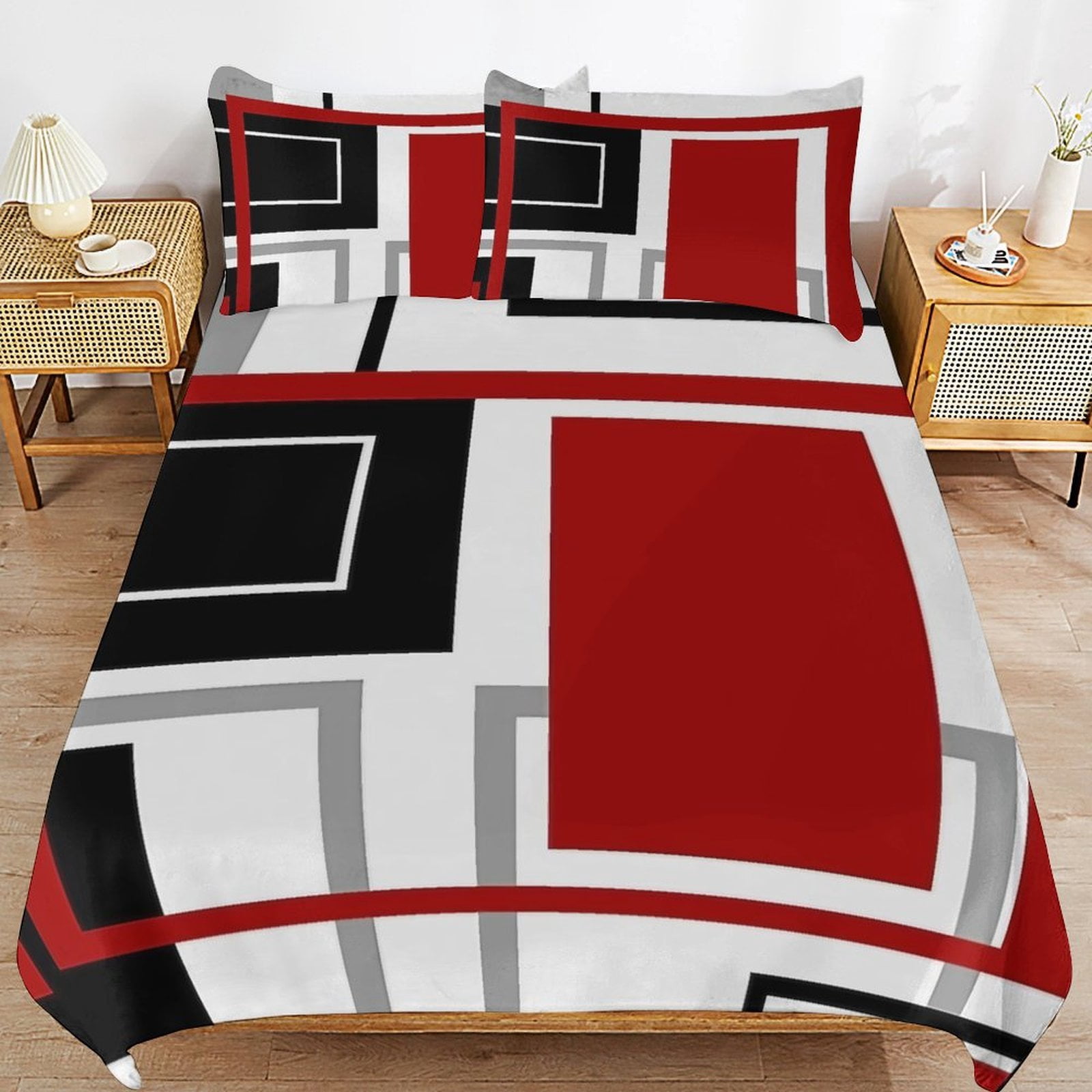 Abstract Geometric Color 3D Set Duvet Cover Quilt Cover Theme for Twin Size