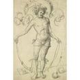 thumbnail image 2 of Niklaus Manuel 13x18 Black Ornate Wood Framed Double Matted Museum Art Print Titled - The Cockreis (1515), 2 of 5