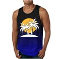 thumbnail image 2 of BXINGOHAI Mens Summer Beach Tank Top Tropical Hawaiian Palm Tree Print Sleeveless Shirts Muscle Tee Vacation Shirts Today Blue,L, 2 of 5