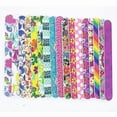 thumbnail image 1 of 3 Pieces Double Sided Random Color Emery Boards Nail Buffer Floral Printing Nail Files Manicure Files For Women, 1 of 4