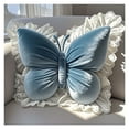 thumbnail image 1 of Elegante almohada en forma de mariposa con ribete de encaje, funda de cojín decorativa for dormitorio, 1 of 2
