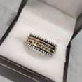 thumbnail image 2 of 3 Tone Spinner Band, Meditation Ring, 925 Sterling Silver Ring, Spinning Thumb Ring, Multi Tone Ring, Fidget Ring, Handmade Jewelry, Christmas Oxidized, Womans Band Ring, Anxiety Ring, Mans Band Gifts, 2 of 6