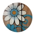 thumbnail image 2 of JEUXUS  Rustic Daisy Round Tablecloth Vintage Flower on Wood Grain Board Circle Table Cloth Cabin Country Style Table Cover Heat Resistant for Kitchen Dining Indoor Outdoor Farmhouse Decor, 2 of 7