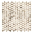 thumbnail image 2 of Pixie Nia Gray 3/4-in Penny Round Fabric Look Matte Glass Mosaic Wall and Floor Tile, 2 of 6