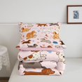 thumbnail image 5 of Manfei Cute Cartoon Full Size Comforter Sets, Puppy Dog Paw Bedding Comforter Set, Pink, Pink Reversible, 3 Pieces, 1 Comforter and 2 Pillowcases, 5 of 7