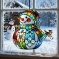 thumbnail image 4 of Xinwanna 1PC Cute Snowman Suncatcher Acrylic Stained Glass Window Hanging Ornament for Christmas Car Indoor Outdoor Decor, 4 of 12