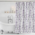 thumbnail image 3 of Purple Grey Botanical Shower Curtain, Waterproof Shower Curtains for Bathroom, Spring Floral Summer Farmhouse Washable Fabric Bathtub Curtain Set Bath Decor with 12 Hooks Standard 72"x72", 3 of 8