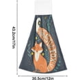 thumbnail image 3 of SKYSONIC 2 PCS Kitchen Dish Towels with Hanging Loop, Hand Drawn Vintage Print What Does The Fox Say Absorbent Dish Clothes Kitchen Wears Hanging Tie Towels, 12"x17", 3 of 6