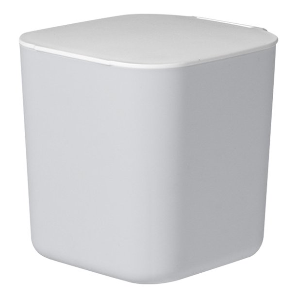 Bewildely Mini cubo de basura pequeño creativo, cubo de basura de escritorio, cesto de basura, de hogar, suministros de oficina de plástico, cubo de Almacenamiento y organización del hogar Gris Bewildely HA004426-02