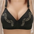 thumbnail image 2 of JSGEK Wirefree Comfort without Steel Ring Lightly Lined Bra for Women Fashion Trendy Push up Plunge Comfortable Breathable Lace Bra Support and Lift Black 42 Bra for Ladies, 2 of 7