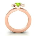 thumbnail image 4 of 2.35 Carat Oval Cut Peridot & Pink Sapphire Gemstone Shiny Engagement Ring for Ladies Solid 18K Rose Gold Size 10.5 by Diamond-Capitals, 4 of 8