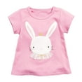 thumbnail image 2 of LYMAYTER Toddler Baby Girls Short-Sleeve Bunny T-Shirt Kids Summer 100% Organic Cotton Tees Shirt Top for 2-8T, 2 of 9