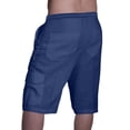 thumbnail image 6 of SDNall Linen Shorts Men Summer Fashion Drawstring Elastic Solid Color Loose Casual Five Pants Beach Casual Shorts Mens Workout Shorts (Navy,Sizes:M-3XL), 6 of 9