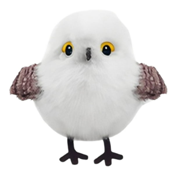 Juguete interactivo para gatos con forma de pájaro que aletea, realista, de peluche, eléctrico, con chirrido y ejercicio. Blanco