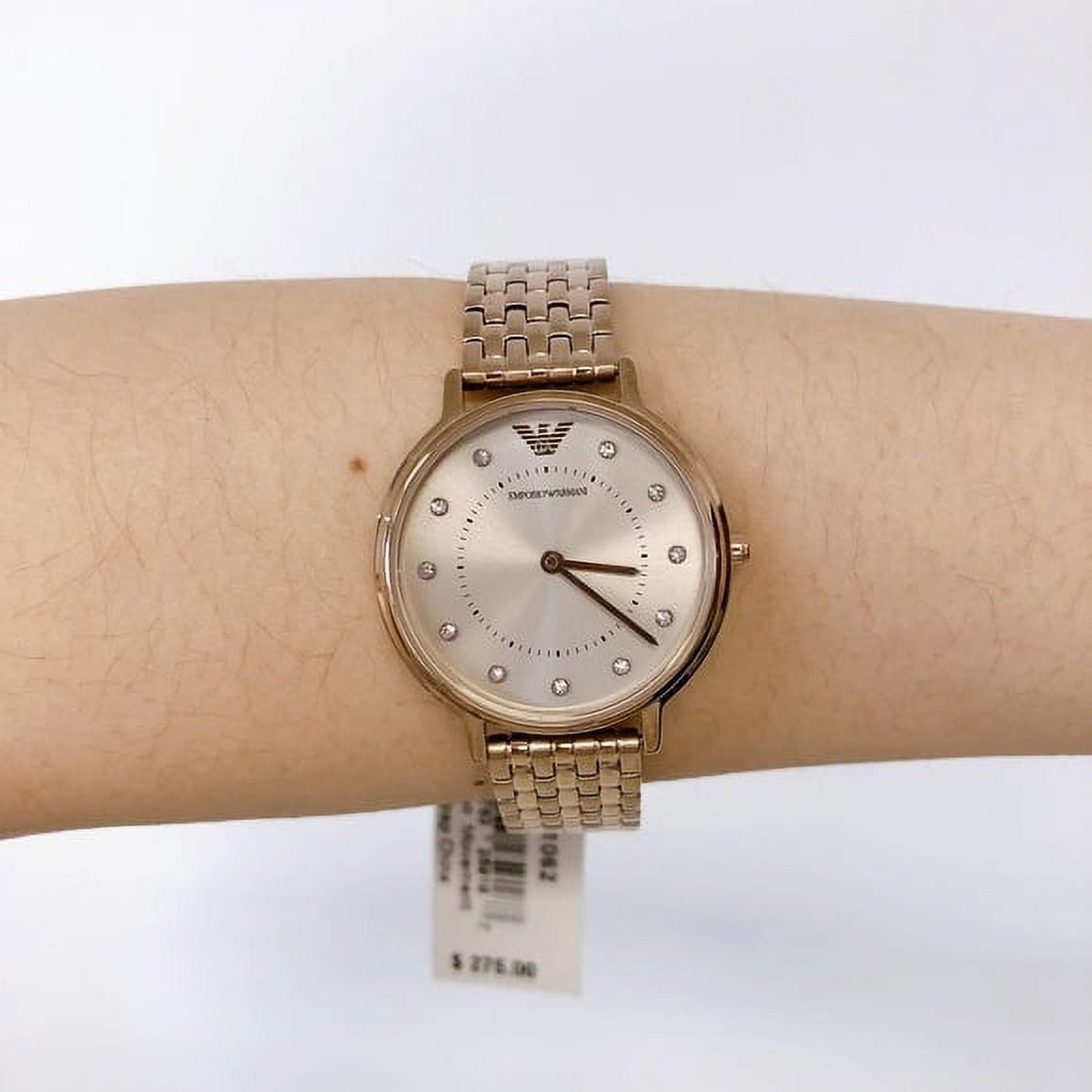 Emporio Armani Swiss Made Quartz Diamond White Dial Ladies Watch