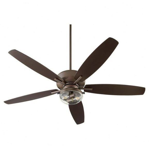 5 Blade Ceiling Fan with Light Kit-18.64 inches Tall and 60 inches Wide-Oiled Bronze Finish-Oiled Bronze Blade Color Bailey Street Home