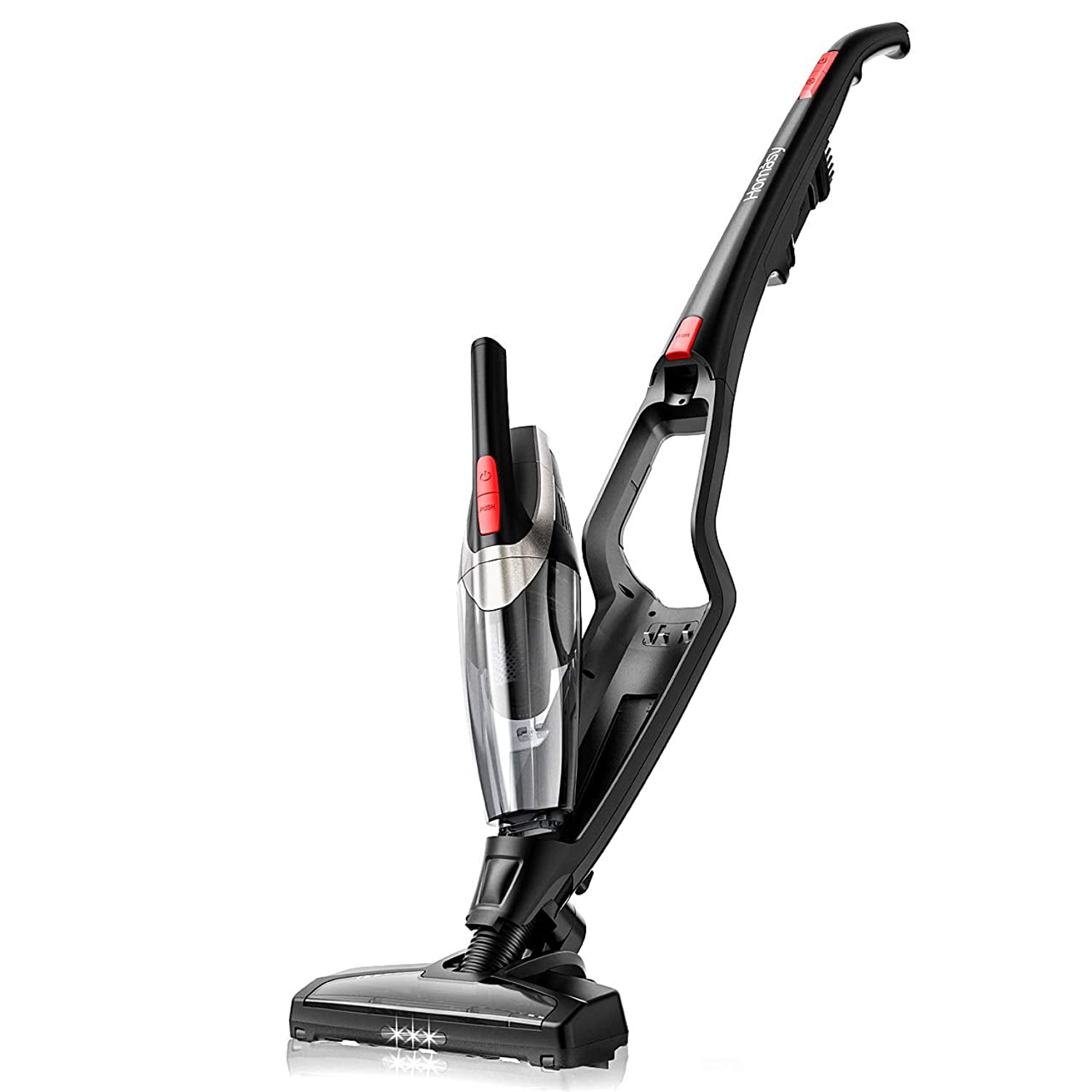 Homasy Cordless Vacuum Cleaner, 2-in-1 Stick Handheld Vacuum, Powerful