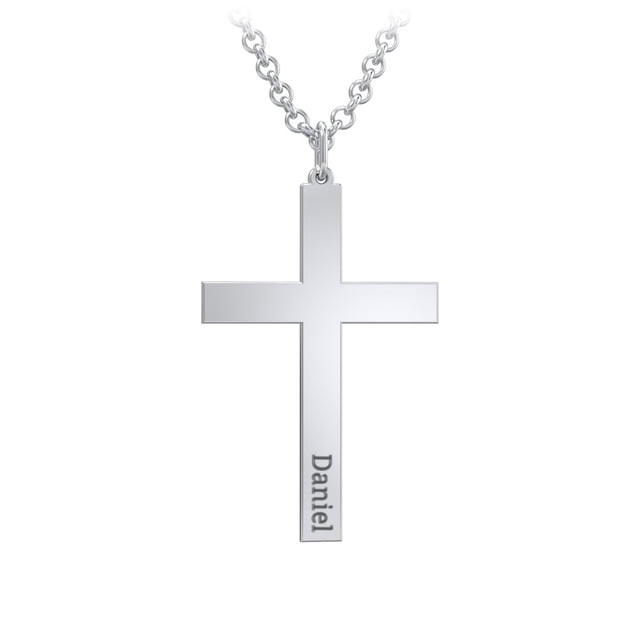 Men's Classic Engravable Cross Necklace
