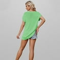 thumbnail image 2 of Fjuchai Womens Color Clash T-Shirt Shirt Summer V-Neck Short Sleeve Pullove Loose Loose Tees S-XL, 2 of 9