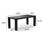 Plank+Beam 72 Extendable Dining Table, Black Wirebrush