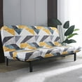 thumbnail image 2 of CHOK 2024 Futon Slipcover Armless Sofa Covers Stretch Sofa Bed Slipcover Protector Elastic (Light Gray Animal), 2 of 9