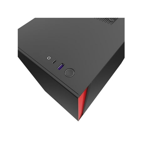 NZXT - H210i Mini ITX Tower Case with Tempered Glass - Red/Matte Black