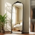 thumbnail image 2 of BEAUTYPEAK 72"x24" Full Length Mirror with Baroque Flower Head Design Wall-Mounted Mirror,Black, 2 of 9