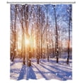thumbnail image 2 of HVEST Winter Snow Shower Curtain,Snow Scene and Moon in Forest Bathroom Shower Curtain Polyester Fabric Decor Curtain with Hooks, 60X72 inch, 2 of 6
