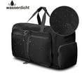 thumbnail image 2 of Bolsa de viaje ligera y plegable de 85 litros, bolsa de lona, bolsa de fin de semana y de noche, para deportes, gimnasio y vacaciones, bolsa de viaje plegable negra, 2 of 5