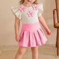 thumbnail image 6 of Amidoa Girls Summer 2 Piece Outfits Cute Sleeveless Tops Tops and Casual Skirt Kids Clothing Set Pink Size Pink Size 8, 6 of 9